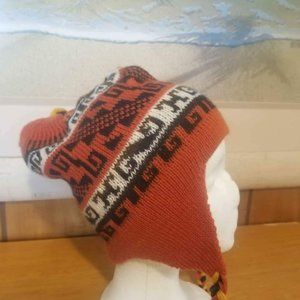 Alpaca hat Red Brick unisex Earflap  NEW